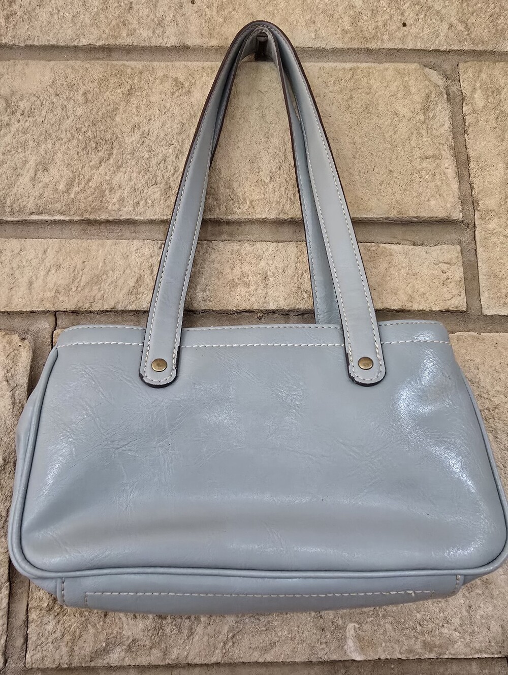 Nine West Powder Blue Faux Leather Mini Shoulder Bag | Vintage Y2K Style - Picture 4 of 10